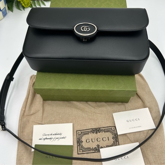 Gucci Handbags - Women’s Gucci calf Skin GG shoulder bag detachable strap made in Italy